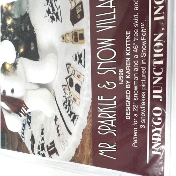 Indigo Junction Mr. Sparkle & Snow Village Pattern Kit For Snowman Tree Skirt & - Picture 4 of 5